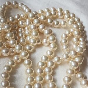58" Long Faux Pearl Necklace
